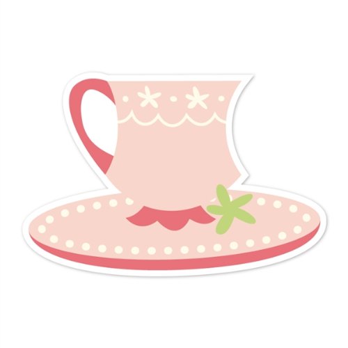Peel & Stick Wall Decals - Caleb Gray Studios Teacup & Saucer Design (24x16.25 Inch) - Removable Vinyl Wall Art for Nursery, Bedroom, Kitchen & Office Decor