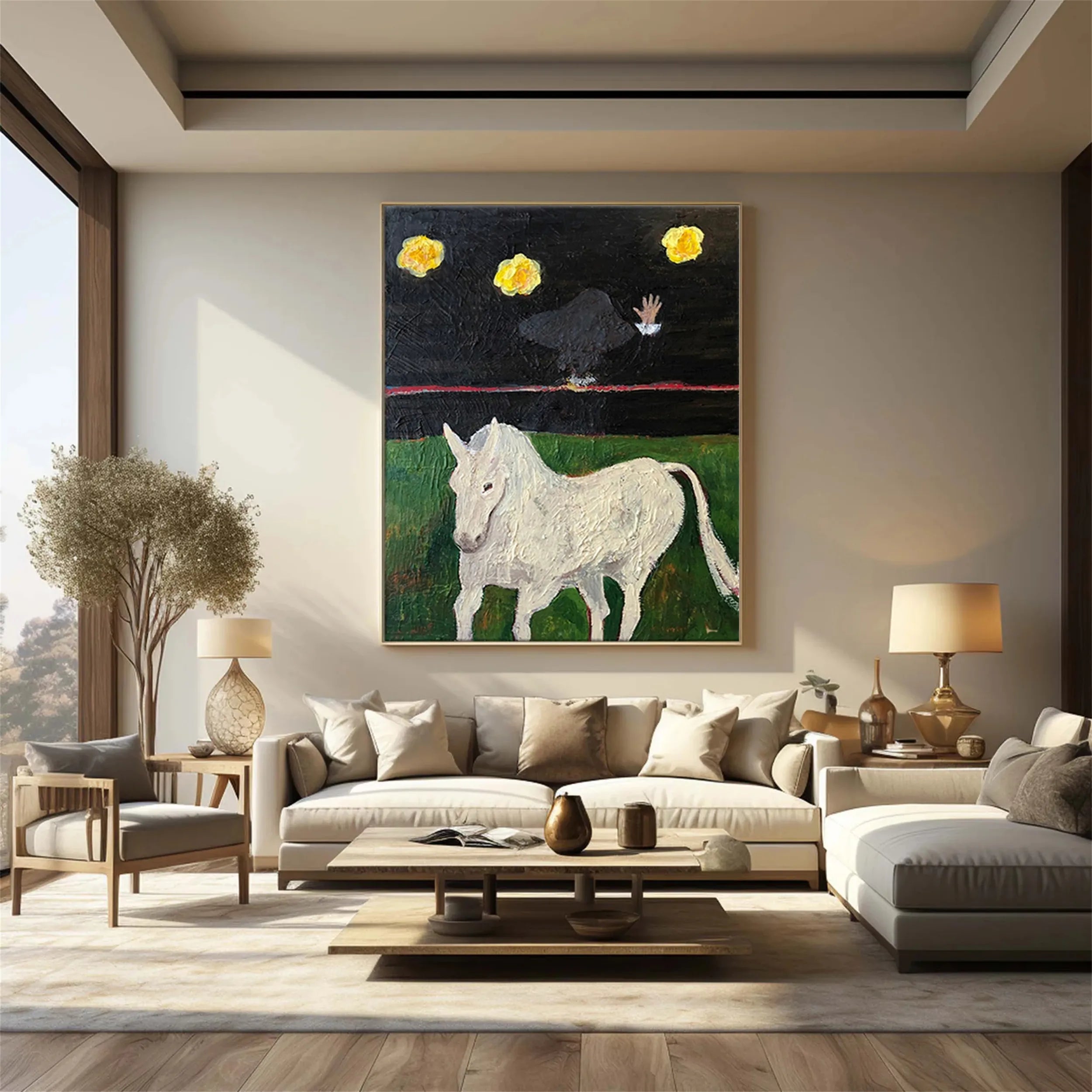 Animal Art Painting #AP010 - Handmade Canvas Wall Decor for Living Room, Bedroom & Office | Unique Wildlife Artwork for Home & Office Decor