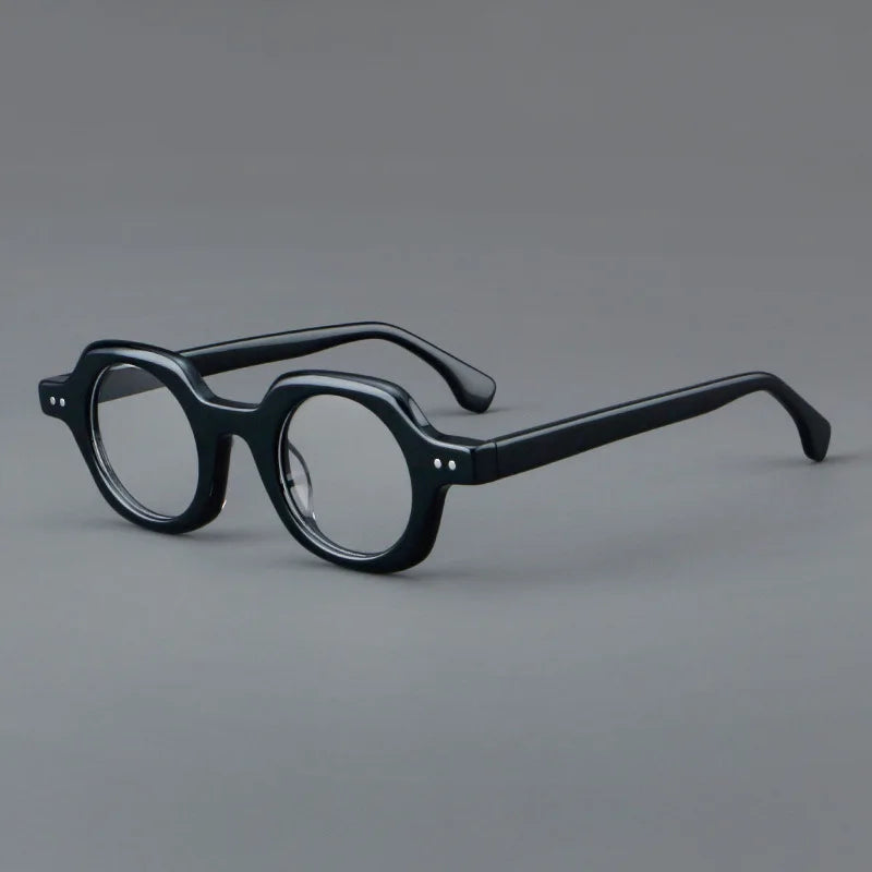 CCspace Unisex Full Rim Flat Top Round Acetate Eyeglasses 301253 - Retro Style Glasses for Men & Women - Perfect for Reading, Fashion & Everyday Wear