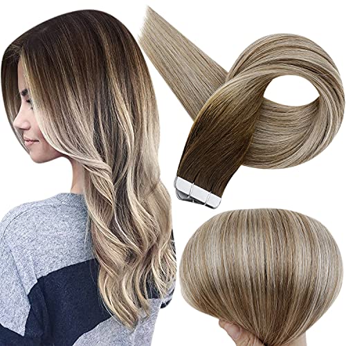 Premium Tape in Hair Extensions 100% Human Hair - Seamless Blending for Length & Volume | Perfect for Weddings, Parties & Everyday Styling