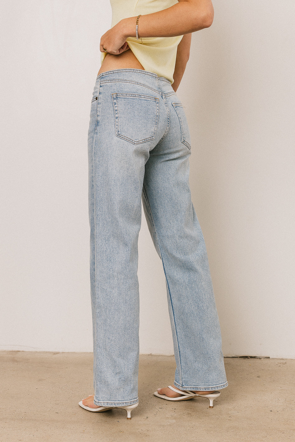 Livy No Waistband Straight Leg Jeans for Women - Light Wash Denim Pants, Comfortable Stretch Fabric, High Rise Trousers | Perfect for Casual Wear, Office Outfits & Everyday Fashion