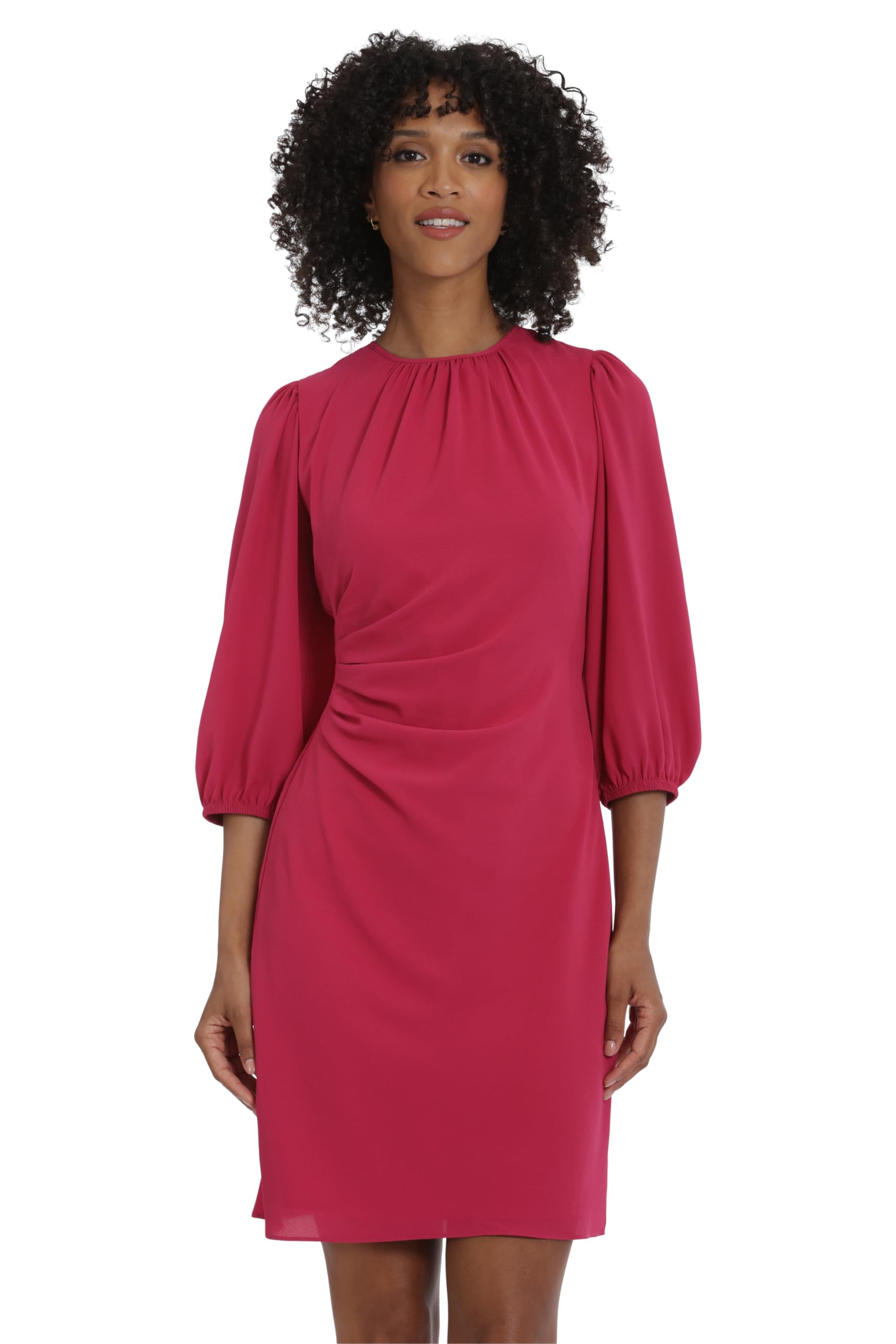 Maggy London Women's Long Sleeve Bubble Crepe Dress - Elegant Workwear & Wedding Guest Outfit for Office, Cocktail Party & Formal Events