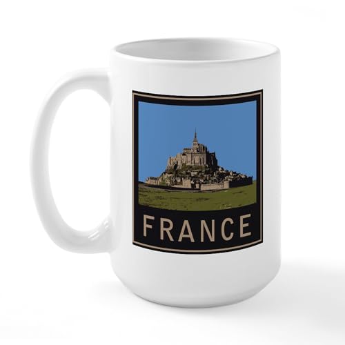 White - France Mont St. Michel Large Mug