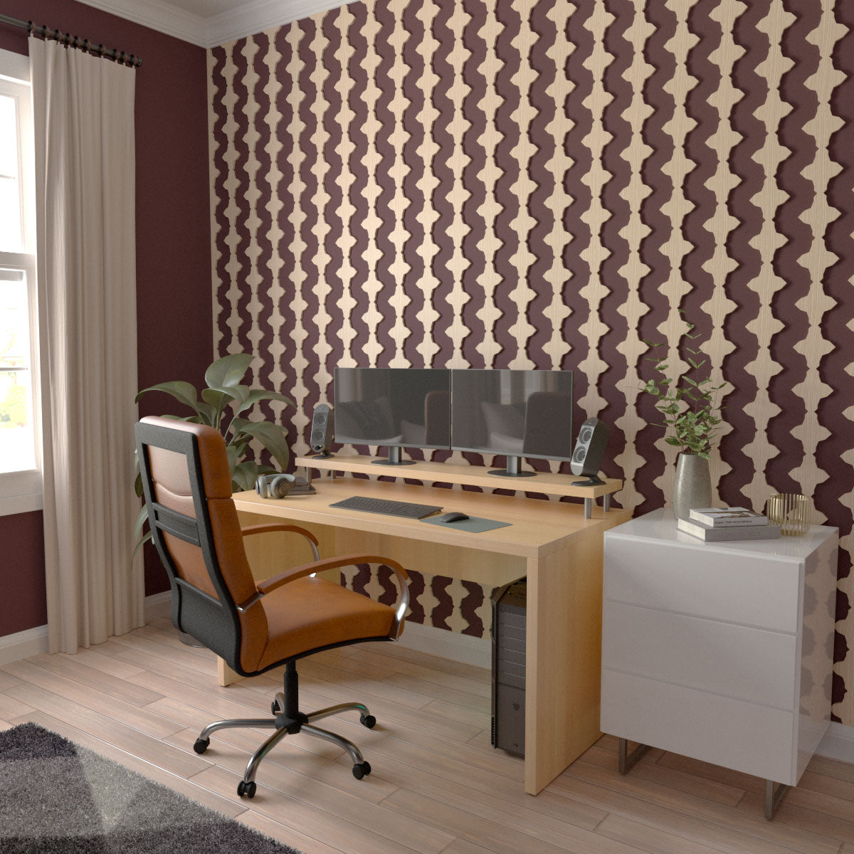 Pandora Adjustable Wood Slat Wall Kit - DIY Modern Acoustic Panel for Home Office & Living Room Decor