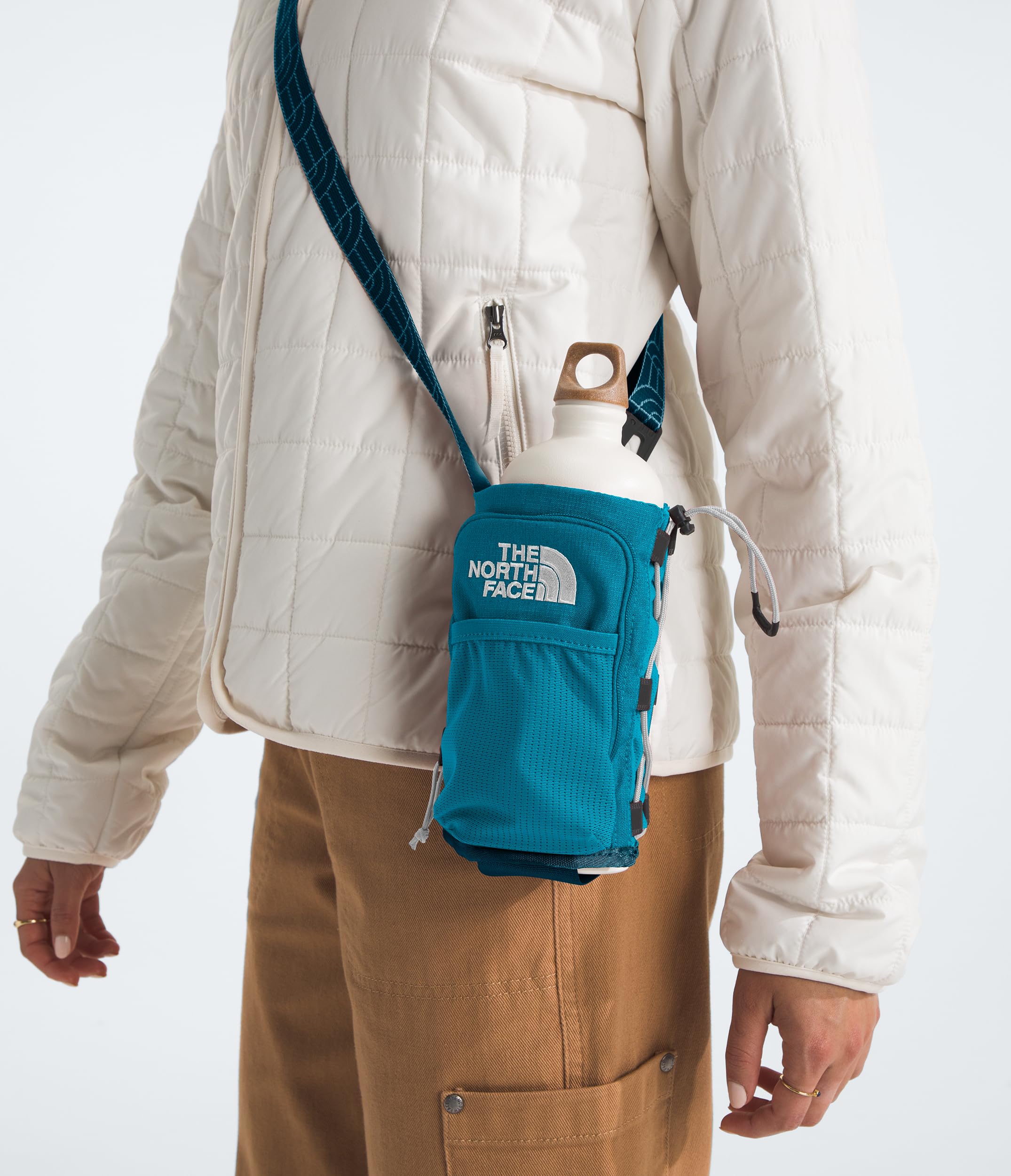 THE NORTH FACE Borealis Water Bottle Holder - Midnight Petrol/Alkaline Blue - Adjustable One Size - Perfect for Hiking, Running & Outdoor Adventures