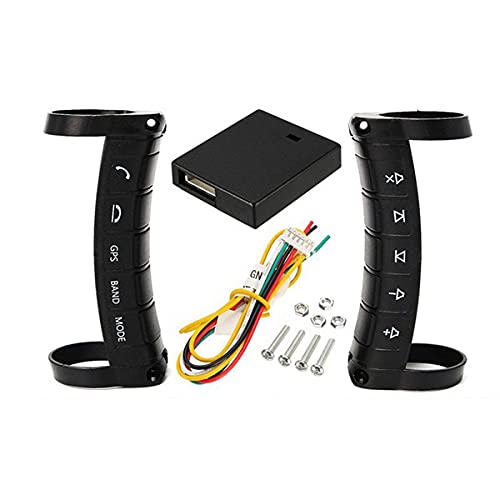 Universal Wireless Bluetooth Steering Wheel Controller - Multi-Function LED Buttons for Car DVD Navigation