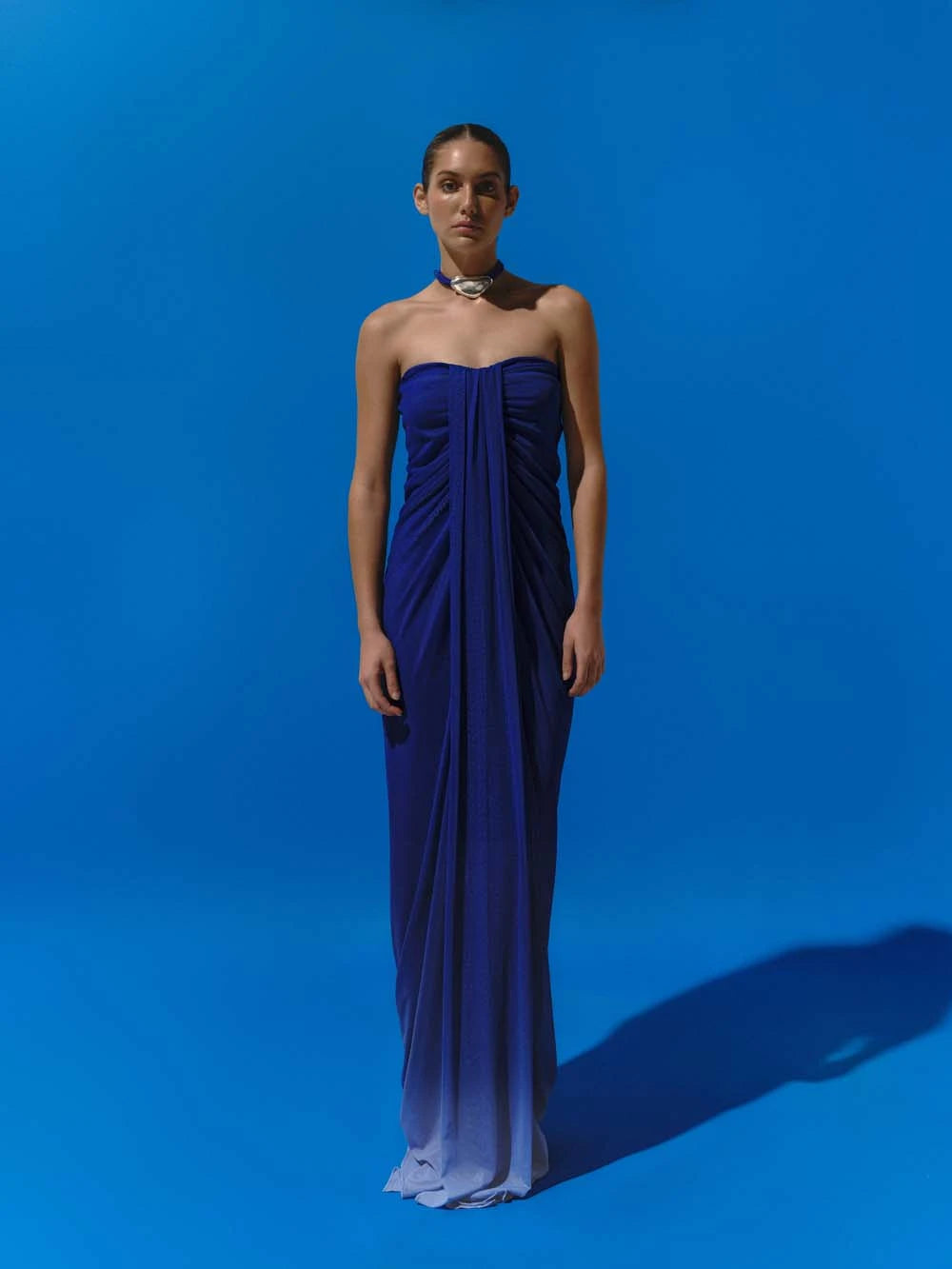 Lena Women's Maxi Dress in Opal Blue - Elegant Long Sleeve Flowy Summer Dress for Beach, Party & Casual Wear