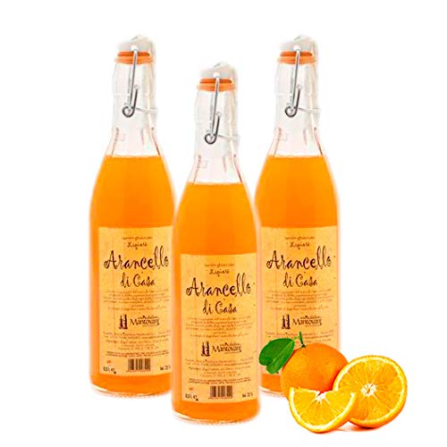 Homemade Arancello - Premium Italian Orange Aperitivo Liqueur - 3-Pack (16.9 fl.oz Bottles) - Perfect for Cocktails, Desserts & Gift Giving
