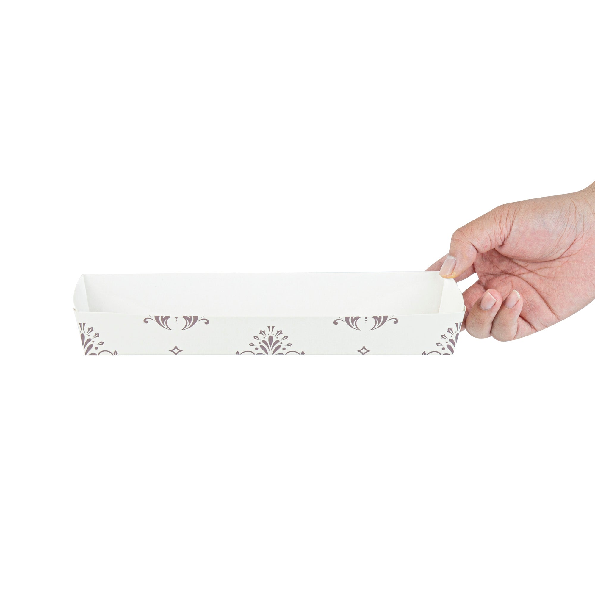 Bake Tek 13 oz Beige Vintage Floral Greaseproof Baking Tray - 10.75