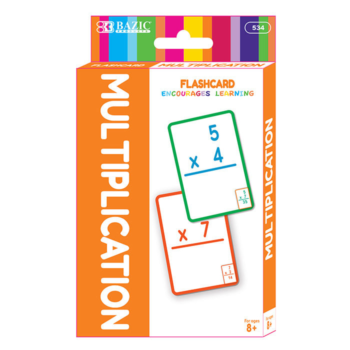 BAZIC 36-Pack Multiplication Flash Cards for Kids – Math Learning Tools for Classroom & Homeschool Practice – Perfect for Elementary Students & Teachers