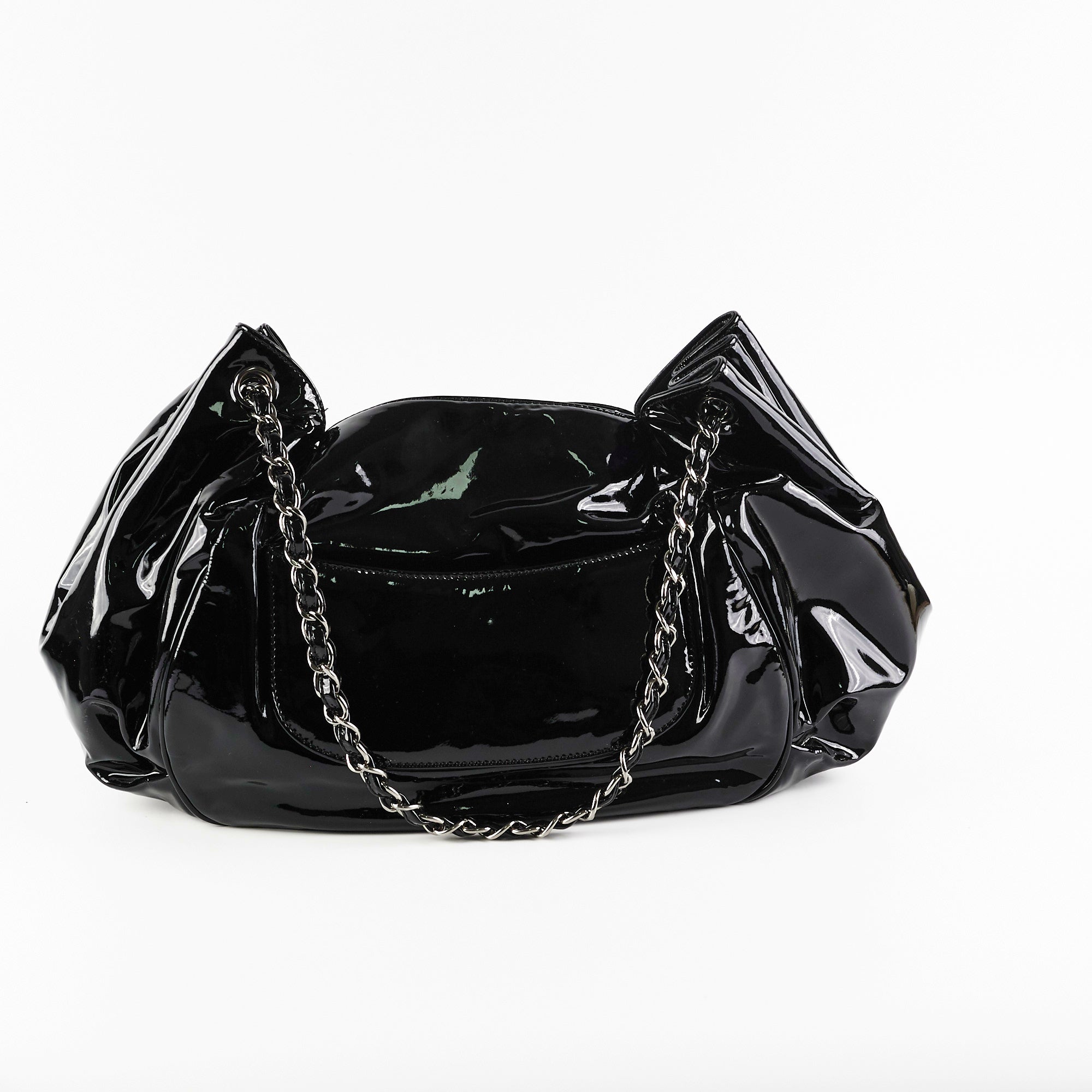 Chanel Camelia Patent Leather Tote Bag Black - Luxury Designer Handbag for Women, Perfect for Work, Travel & Everyday Use
