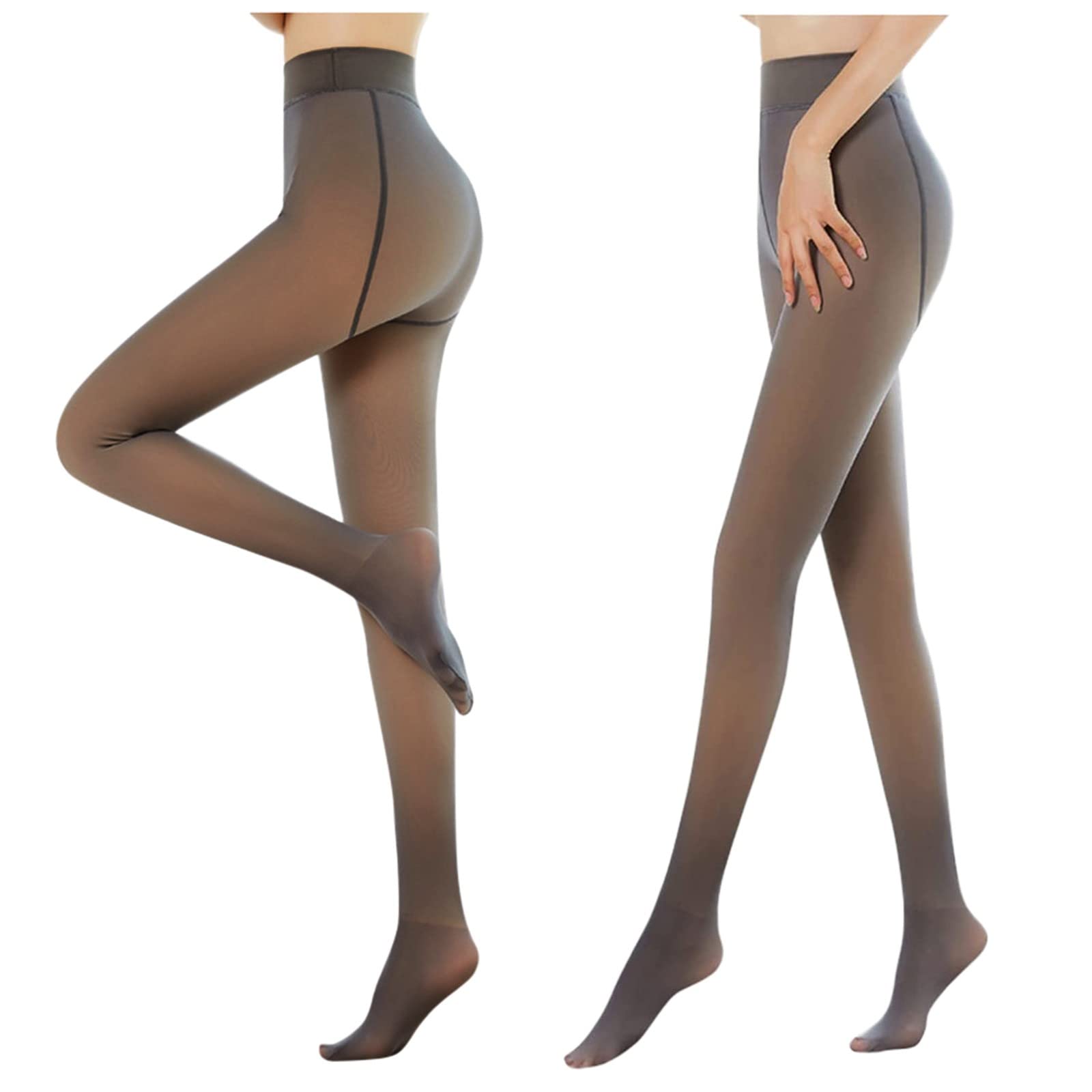 Women's Fleece Lined Tights - 2 Pairs Thermal Opaque Stockings with High Waist & Stretchy Fabric | Warm Winter Leggings for Cold Weather, Outdoor Activities & Layering Under Dresses
