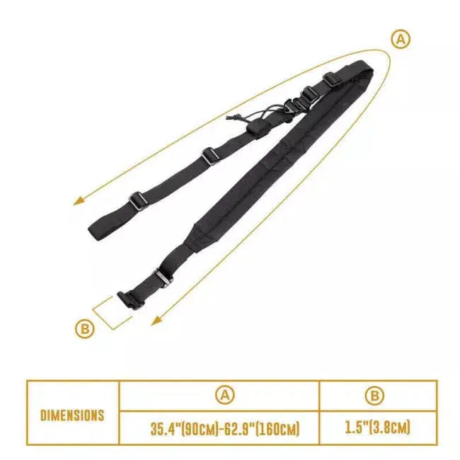 VTAC MK2 Wide Padded Rifle Sling - Adjustable Tactical Gun Sling for Hunting, Shooting & Outdoor Activities - Comfortable Shoulder Support for AR15, Shotguns & Firearms