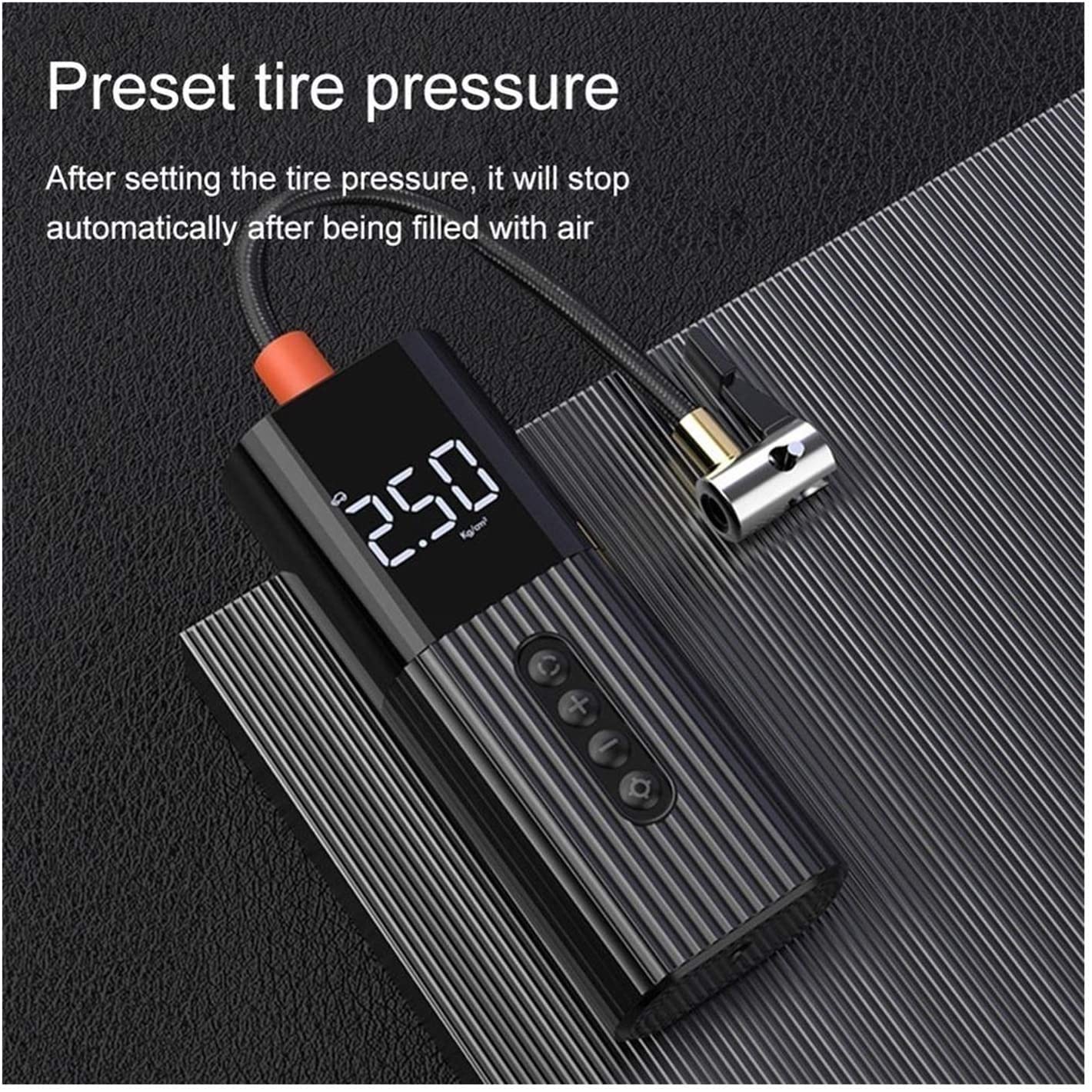 12V Portable Air Compressor Tire Inflator - Digital Gauge, LED Light & Valve Adaptors - Fast Car, Bike, Motorcycle Tire Pump - Perfect for Automobiles, Bicycles, Basketballs & Inflatables (Home, Garage, Roadside Emergency Use)