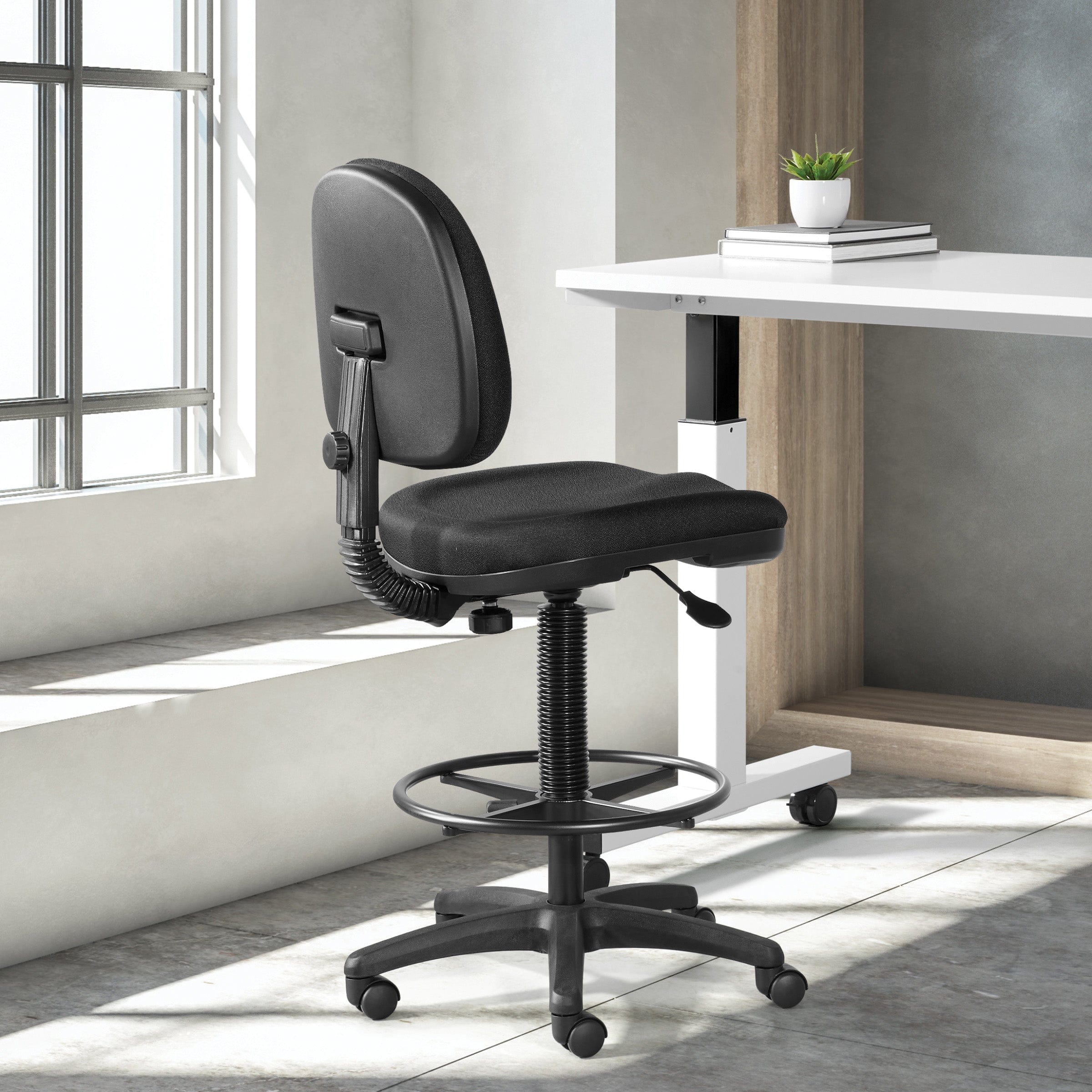 Ergonomic Adjustable Lumbar Support Drafting Chair - DC640 Sit Stand Office Chair for Back Pain Relief, Home & Office Workspace, Gaming Desk, Architects & Artists Drafting Table