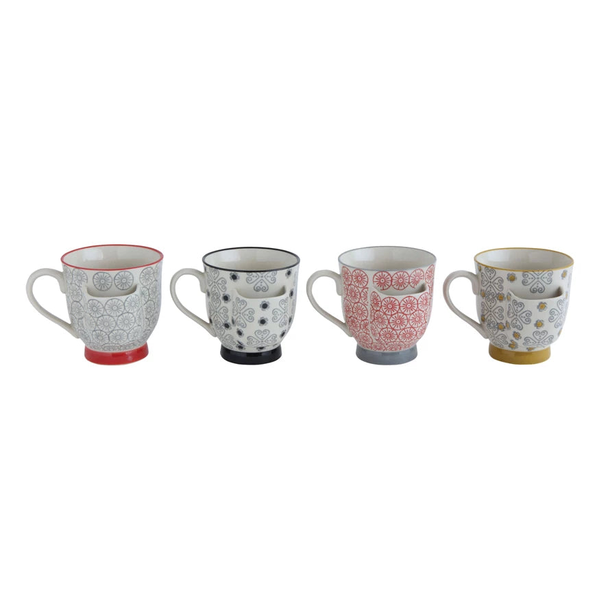 Personalized Hand Stamped Coffee Mug with Built-in Tea Bag Holder - Perfect for Tea Lovers, Office Use & Thoughtful Gifts