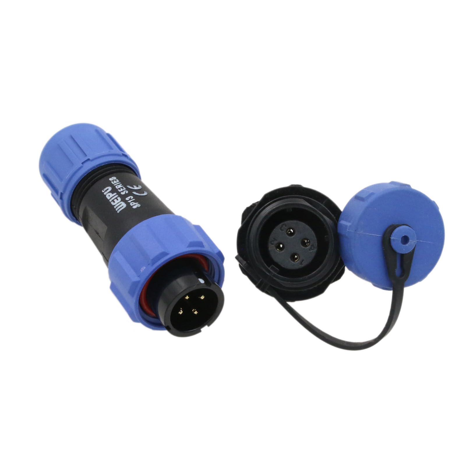Waterproof 4 Pin Aviation Connector - SP13 Circular Male Female Plug & Panel Mount Socket (5A) for Outdoor Power, Lighting & Marine Applications