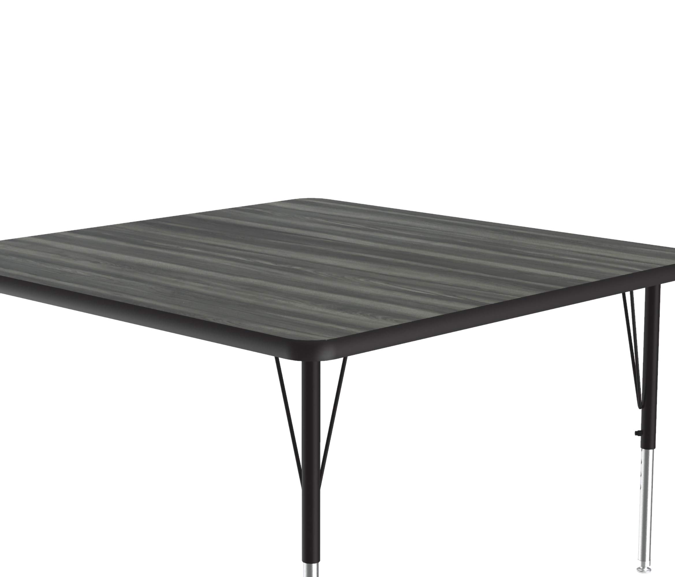 Correll 48x48 Inch Adjustable Height Square Activity Table - Durable High Pressure Laminate Top in New England Driftwood - Perfect for Classrooms, Homeschooling & Study Areas - School Furniture (A4848-SQ-52)