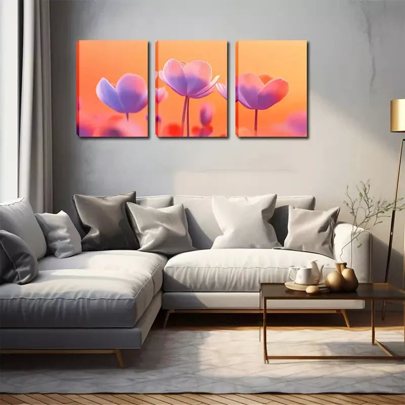 3-Piece Pink Floral Wall Art Set - Framed Canvas Prints 40x60cm - High Quality Australian Made Wall Decor - Perfect for Living Room, Bedroom & Office Decorations