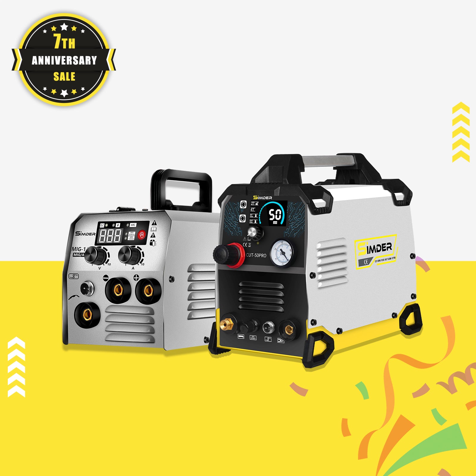 SSIMDER CUT 50PRO 50Amp Pilot Arc Plasma Cutter & MIG 140S Gasless Welder 2-in-1 Combo Kit for Metal Cutting and Welding - Perfect for DIY Projects, Auto Repair, and Home Improvement