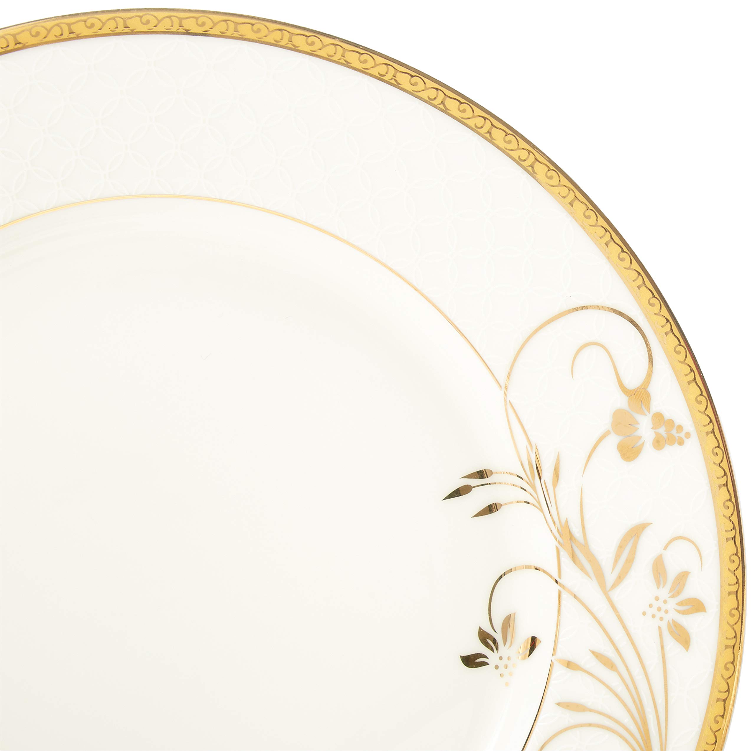 Lorren Home Trends La Luna 57-Piece Bone China Dinnerware Set with 24K Gold Floral Design - Service for 8 - Elegant Table Setting for Formal Dinners, Weddings & Special Occasions