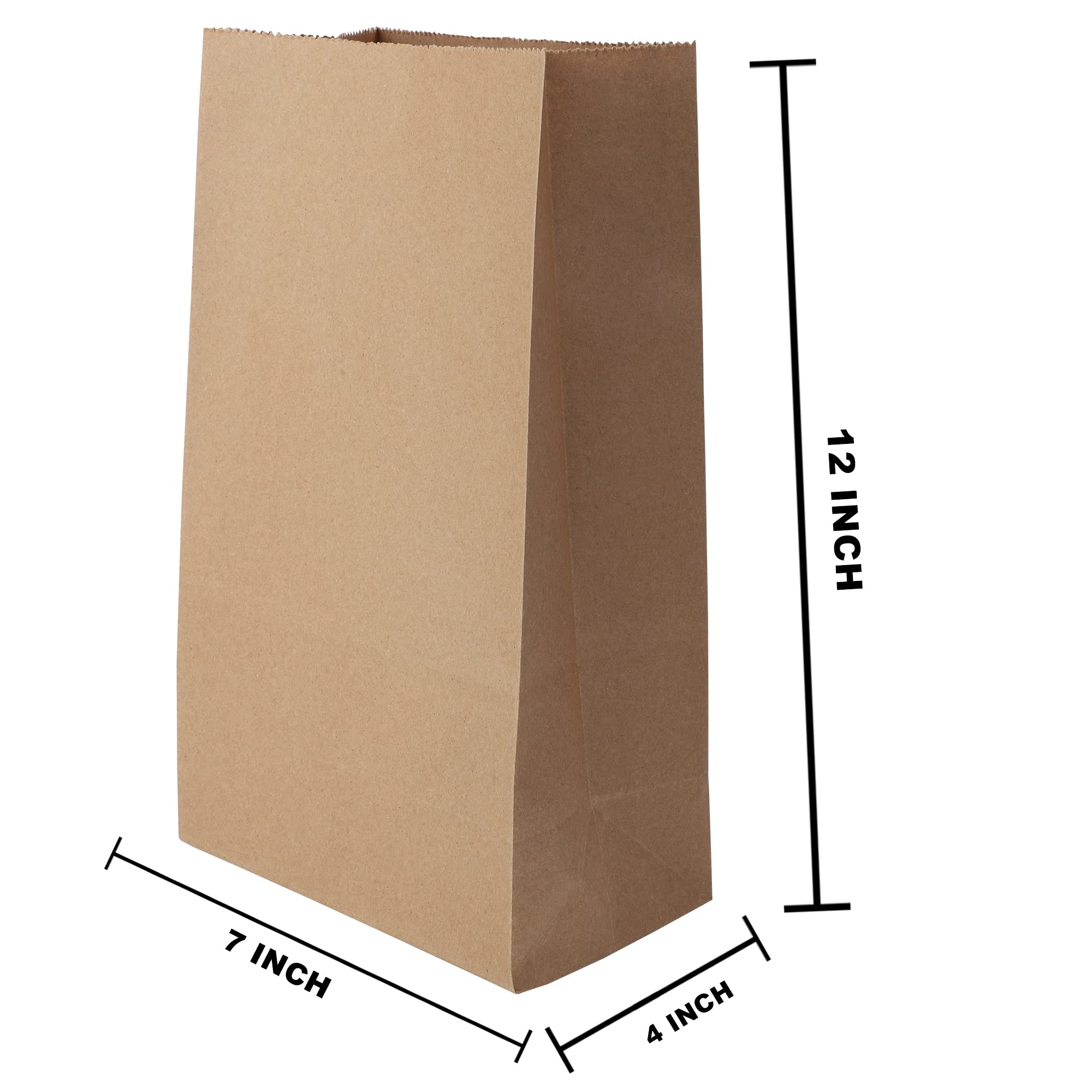 Eco-Friendly Brown Kraft Paper Bags with Handles - 7x4x12 Inches, Pack of 15 | Recycled Gift, Grocery, Shopping & Cloth Bags | Perfect for Retail Packaging, Party Favors & Sustainable Shopping