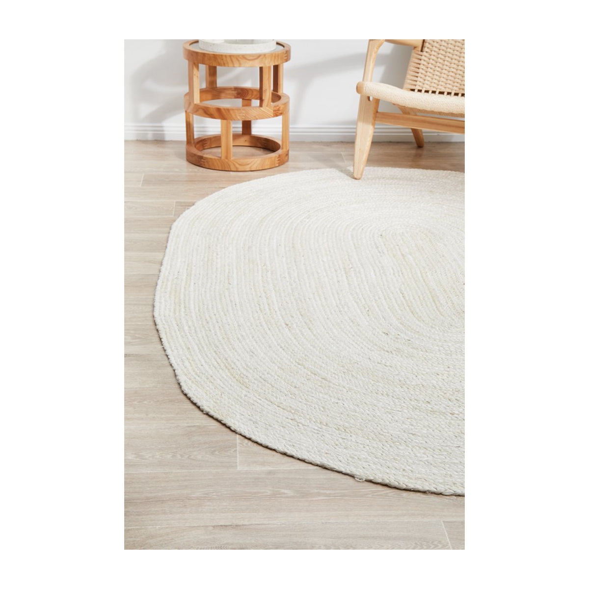 Bondi Oval Rug - Soft Plush White Area Rug for Living Room, Bedroom, Nursery | Non-Slip Comfortable Floor Mat for Home Decor