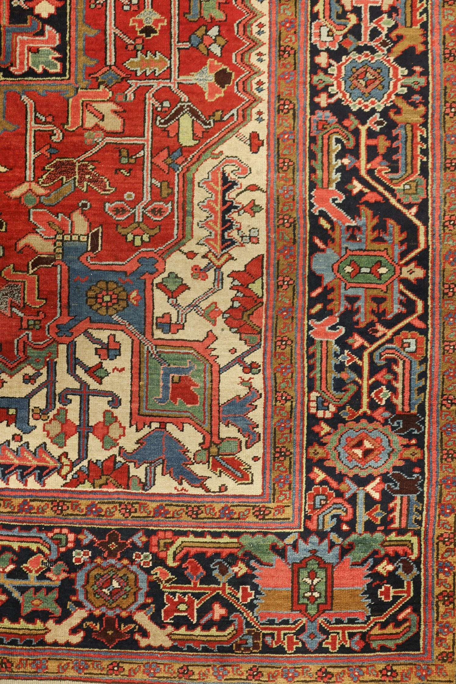 Antique Heriz Handwoven Tribal Rug J76442 - Authentic Persian Wool Carpet for Living Room, Bedroom & Home Decor