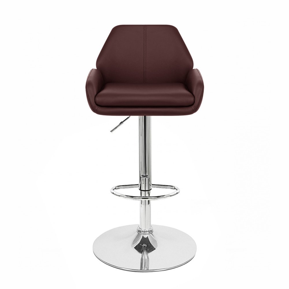 Tesla Leather Adjustable Height Counter Bar Stool in Espresso – Perfect for Kitchen Islands, Home Bars, and Modern Dining Spaces