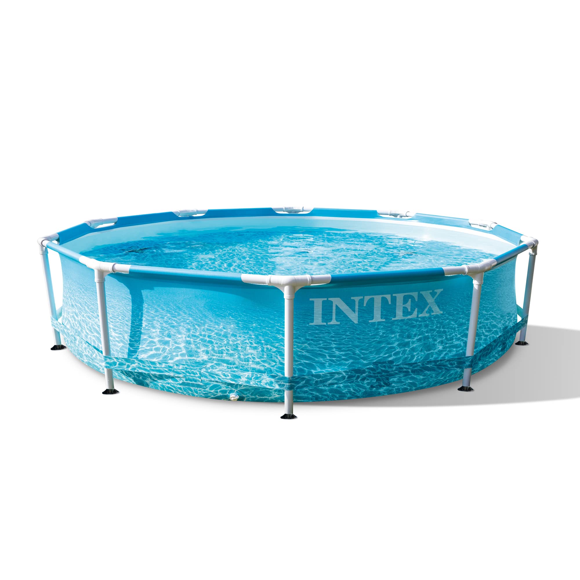 INTEX 28207EH 10ft x 30in Metal Frame Above Ground Swimming Pool Set with 330 GPH Cartridge Filter Pump - Durable Puncture & Rust Resistant - 1185 Gallon Capacity - Perfect for Backyard, Family Fun & Summer Relaxation
