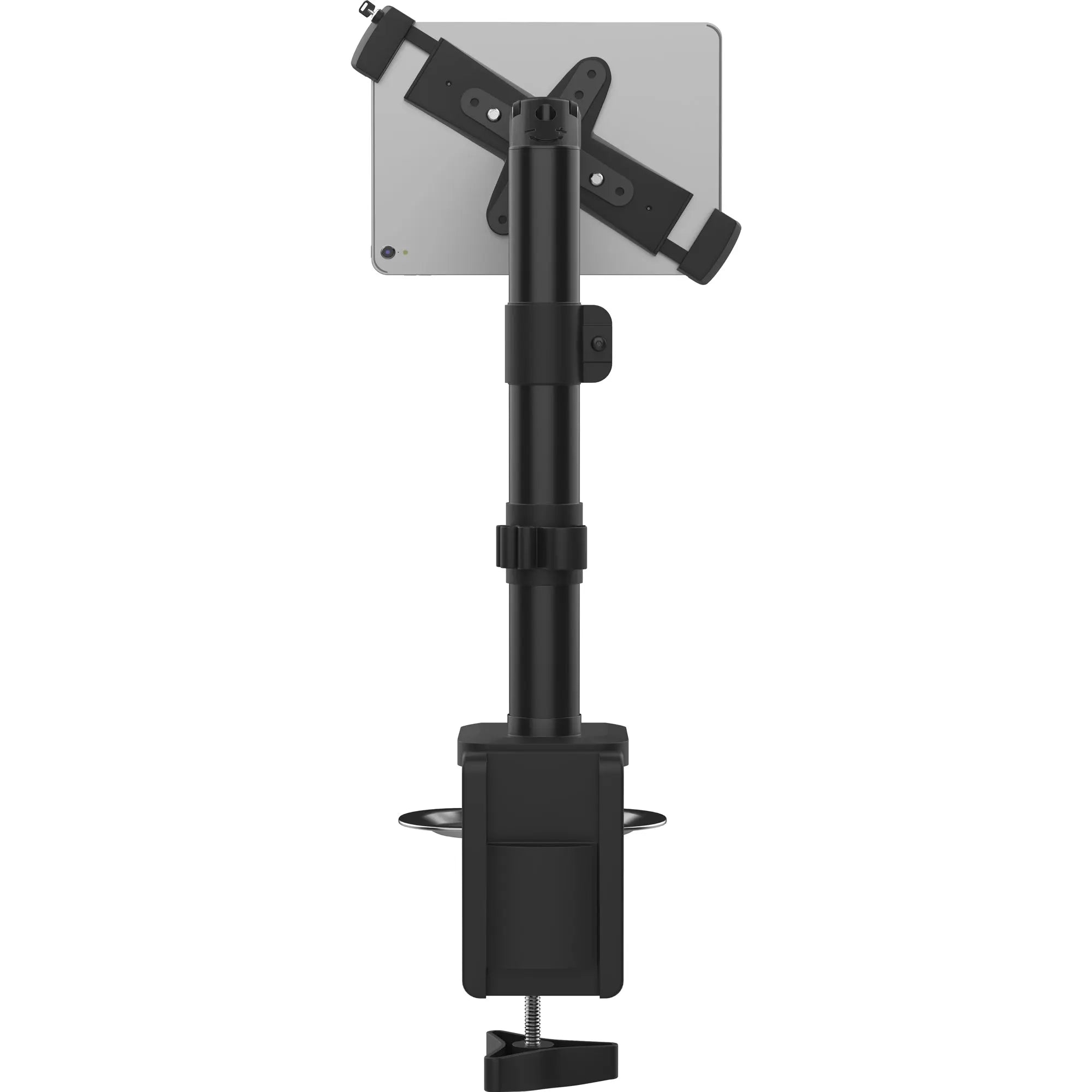Adjustable Articulating Desk Clamp Mount with Secure Enclosure - Perfect for Monitors, Laptops, and Tablets in Home Office & Gaming Setups
