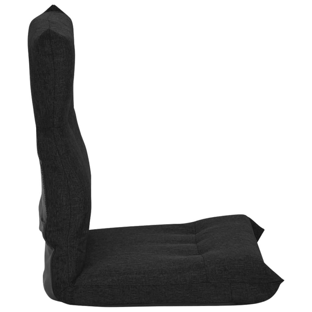 SKM Folding Floor Chair - Black Fabric Ergonomic Design for Comfortable Sitting, Perfect for Living Room, Bedroom, Office, and Meditation Use