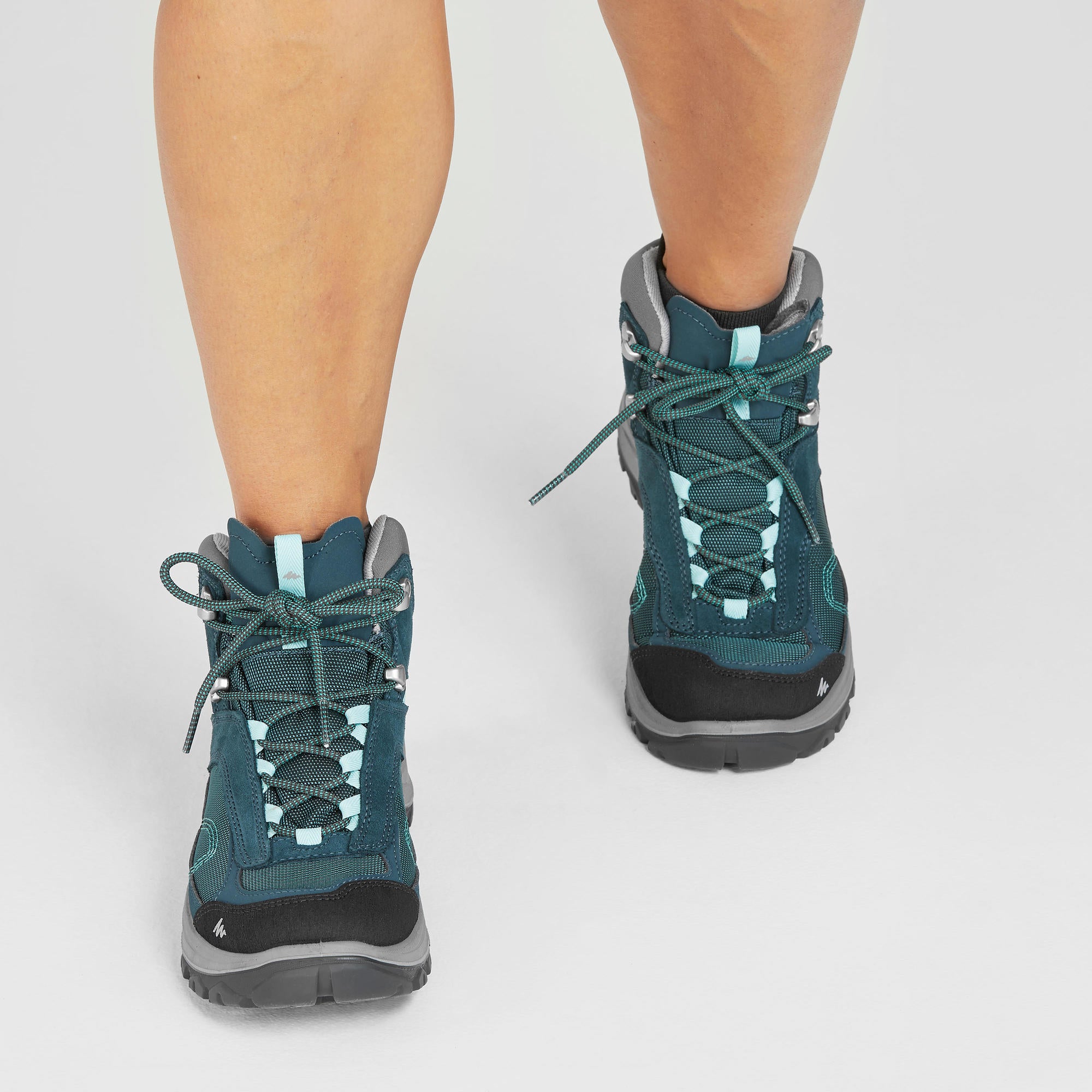 Quechua Women's MH100 Waterproof Mid Hiking Boots - Lightweight Trekking Shoes for Outdoor Adventures, Trail Walking & Camping