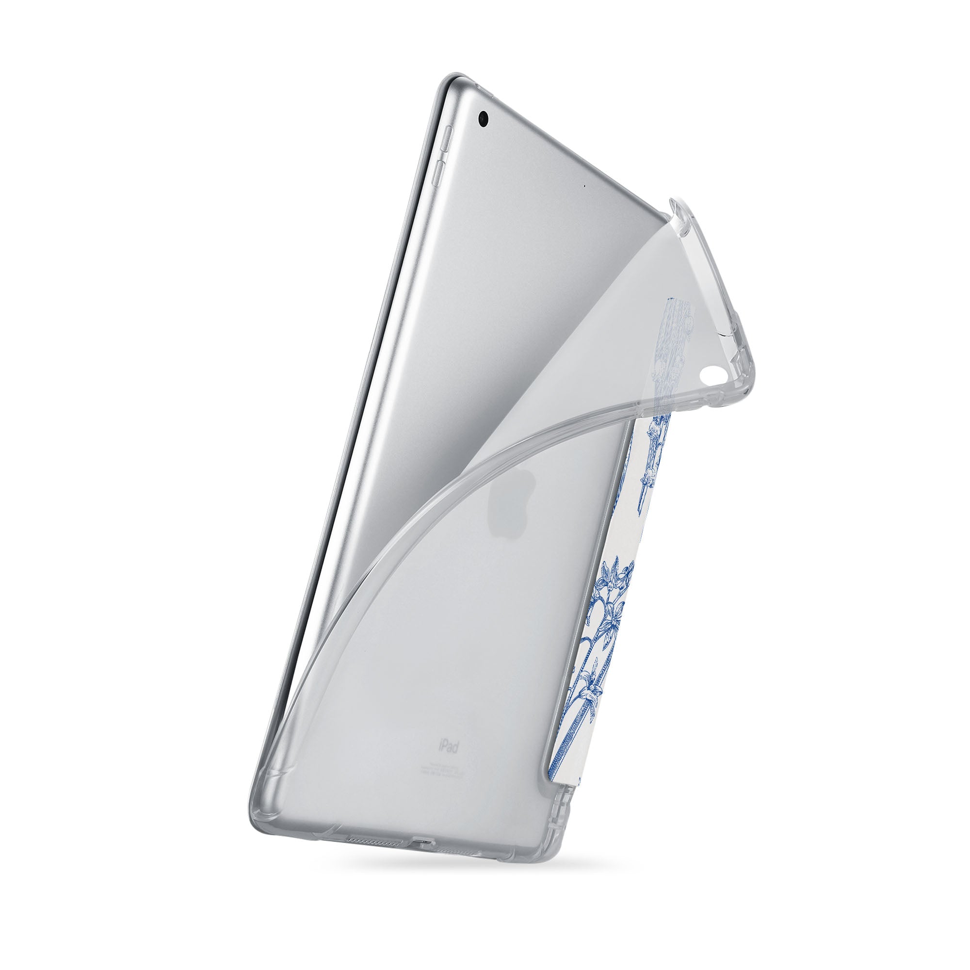 Premium iPad See-Through Case with Floral Design - Slim Protective Cover for iPad Air/Pro, Lightweight Transparent Hard Shell with Flower Pattern - Perfect for Work, School & Travel