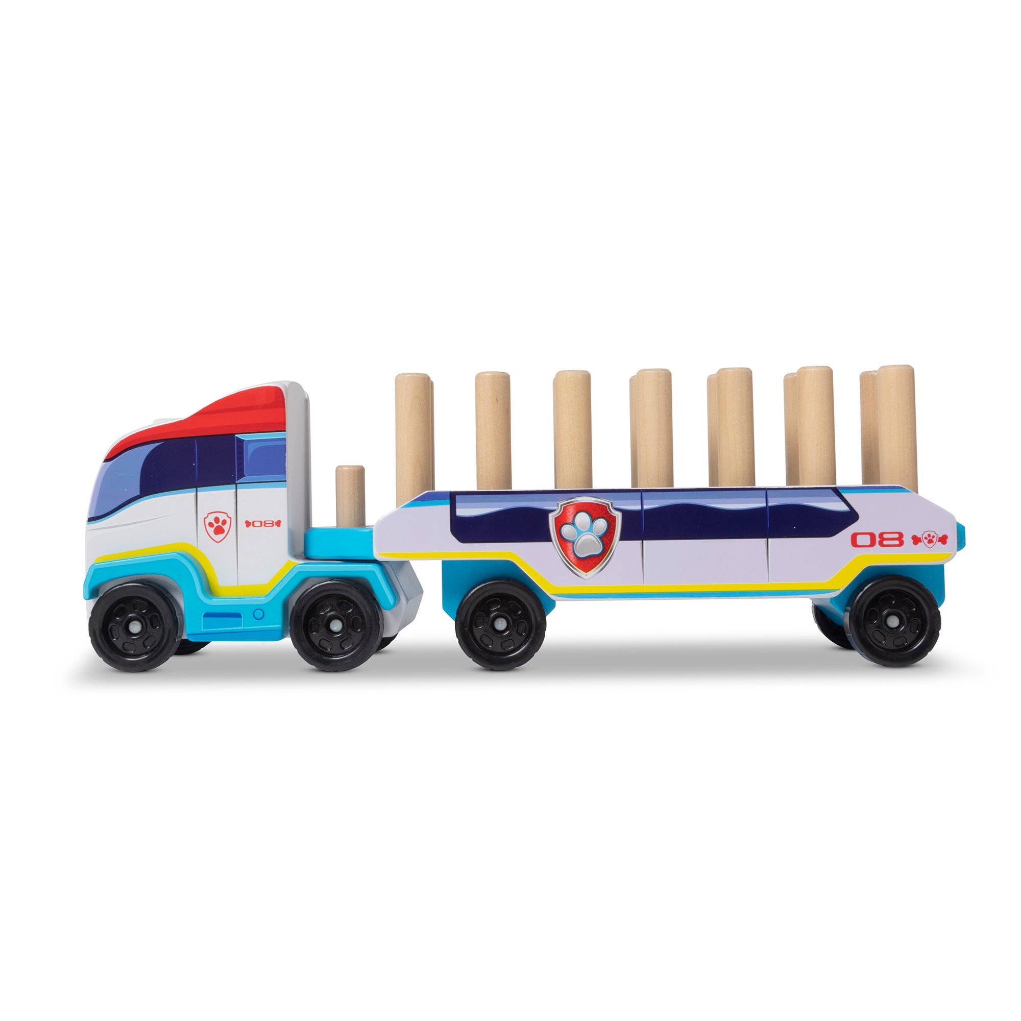 PAW Patrol Wooden ABC Block Truck - Educational Toy for Kids, Alphabet Learning Blocks with Cart - Perfect for Preschool Learning & Playtime Fun