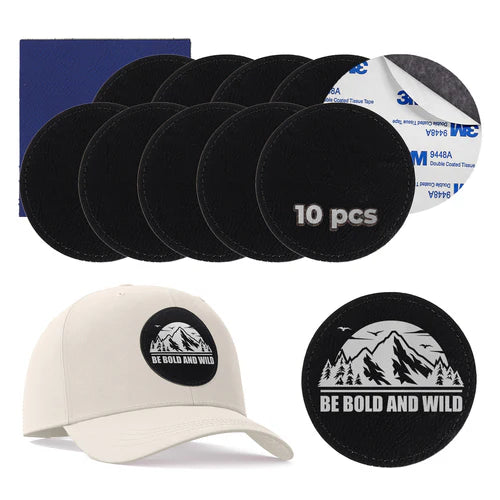 xTool Brown to Silver Laserable Leatherette Round Patches (10 Pack) - Perfect for DIY Crafts, Leatherworking, and Custom Apparel Embellishments