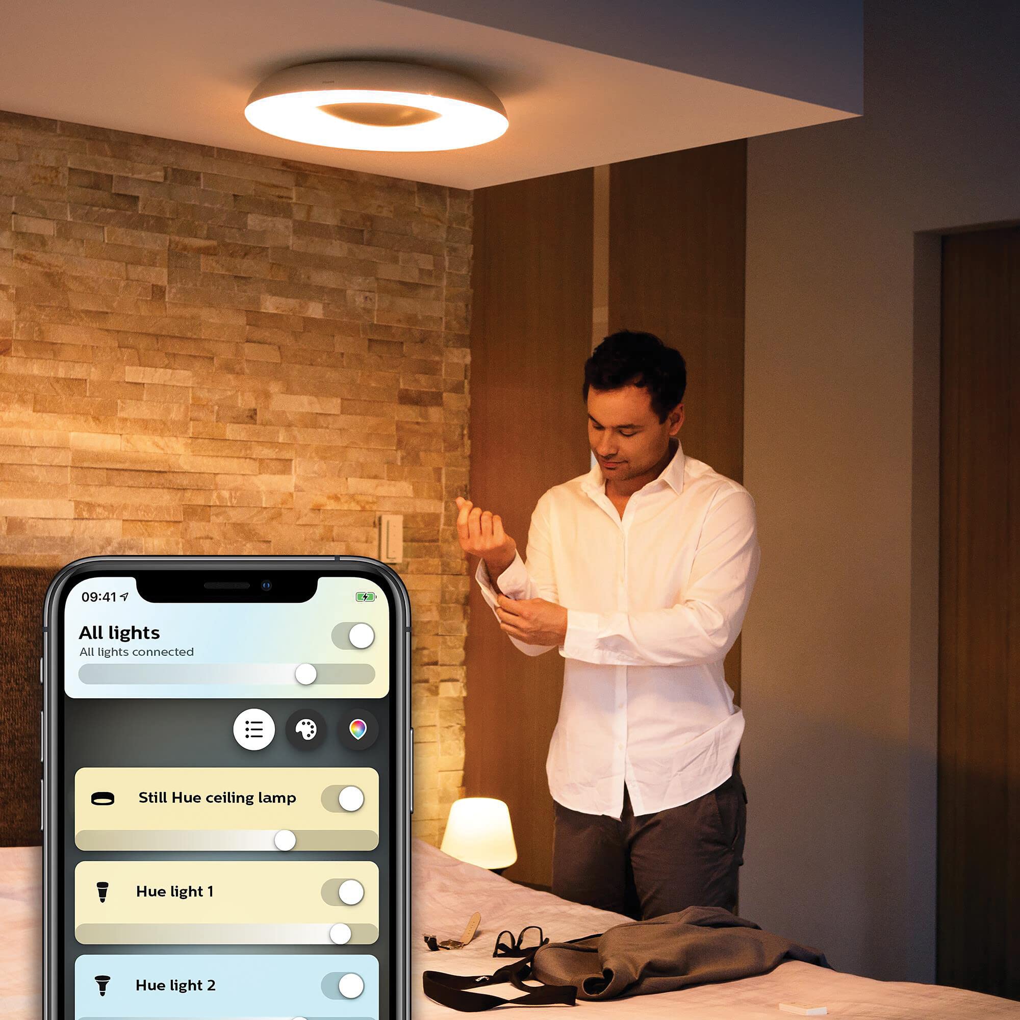 Philips Hue White Ambiance Smart Ceiling Light - Adjustable Warm to Cool White, Aluminum Finish, Includes Dimmer Switch - Perfect for Living Rooms & Bedrooms