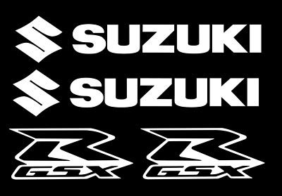 Suzuki GSXR Gixxer Logo Vinyl Decals - 4-Pack Motorcycle Stickers for Tank, Side Panels & Hood - High Quality Waterproof Bike Decals for Suzuki GSX-R Motorcycles - Perfect for Customization & Racing Enthusiasts
