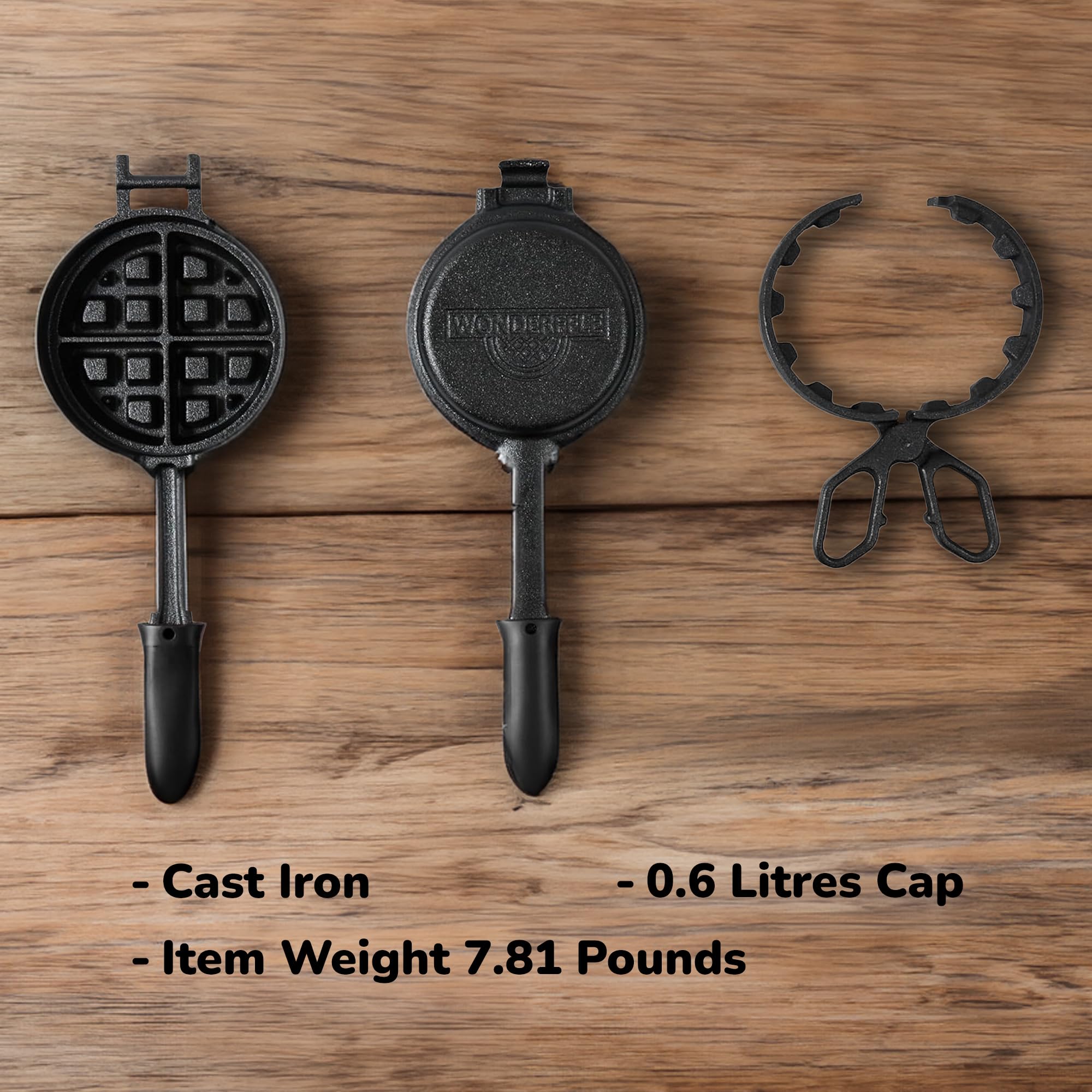 Pre-Seasoned Cast Iron Stuffed Waffle Maker - 5