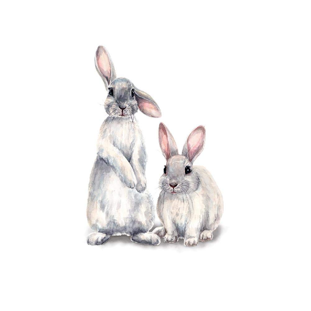 PUZOU Cute Bunny Sticker - Removable Cartoon Wall Decals for Home Decor, Easter Bedroom Art, Kids Room & Nursery Wall Stickers - Perfect for Easter Party, Spring Home Decoration & Children's Playroom