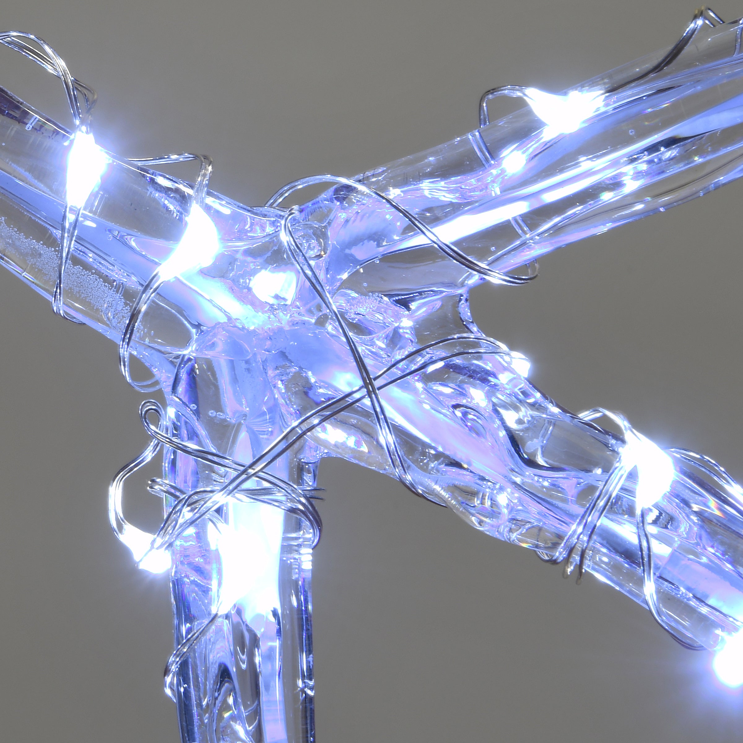 24-inch & 20-inch LED Crystal Snowflake Decorations - Indoor/Outdoor Winter Holiday Decor for Christmas, Parties, and Home Decoration