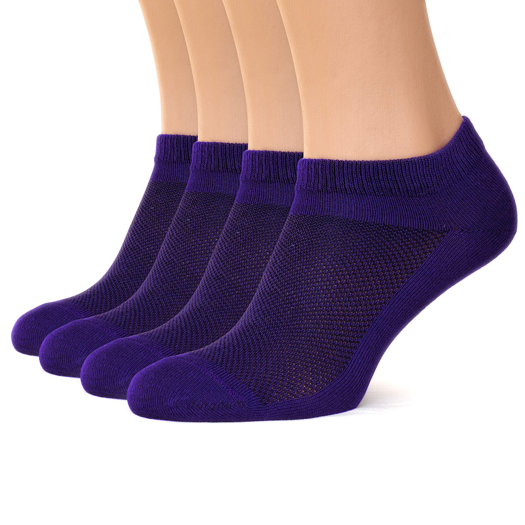 Duna Women's Breathable Cotton Ankle Socks - 4 Pairs for Running & Casual Wear