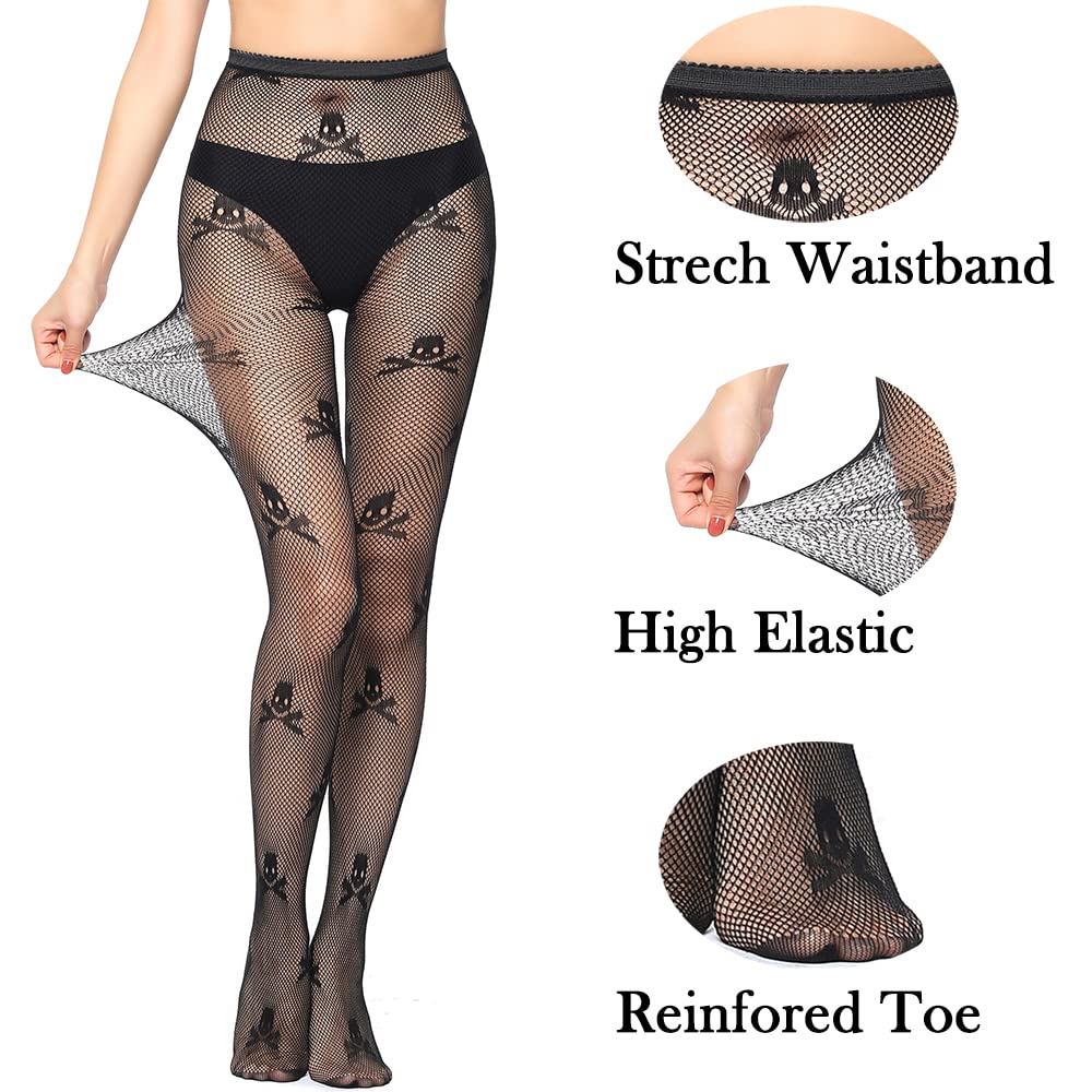 Sexy High Waisted Fishnet Stockings for Women - Stretchy Wide Mesh Tights for Cosplay, Halloween, Burlesque & Night Out