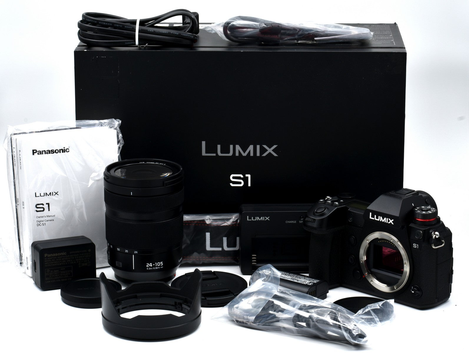 Panasonic Lumix S1 24.2MP Full Frame Mirrorless Camera with 24-105mm f/4 S Series Lens - Excellent Open Box Condition - Perfect for Professional Photography, Travel & Videography