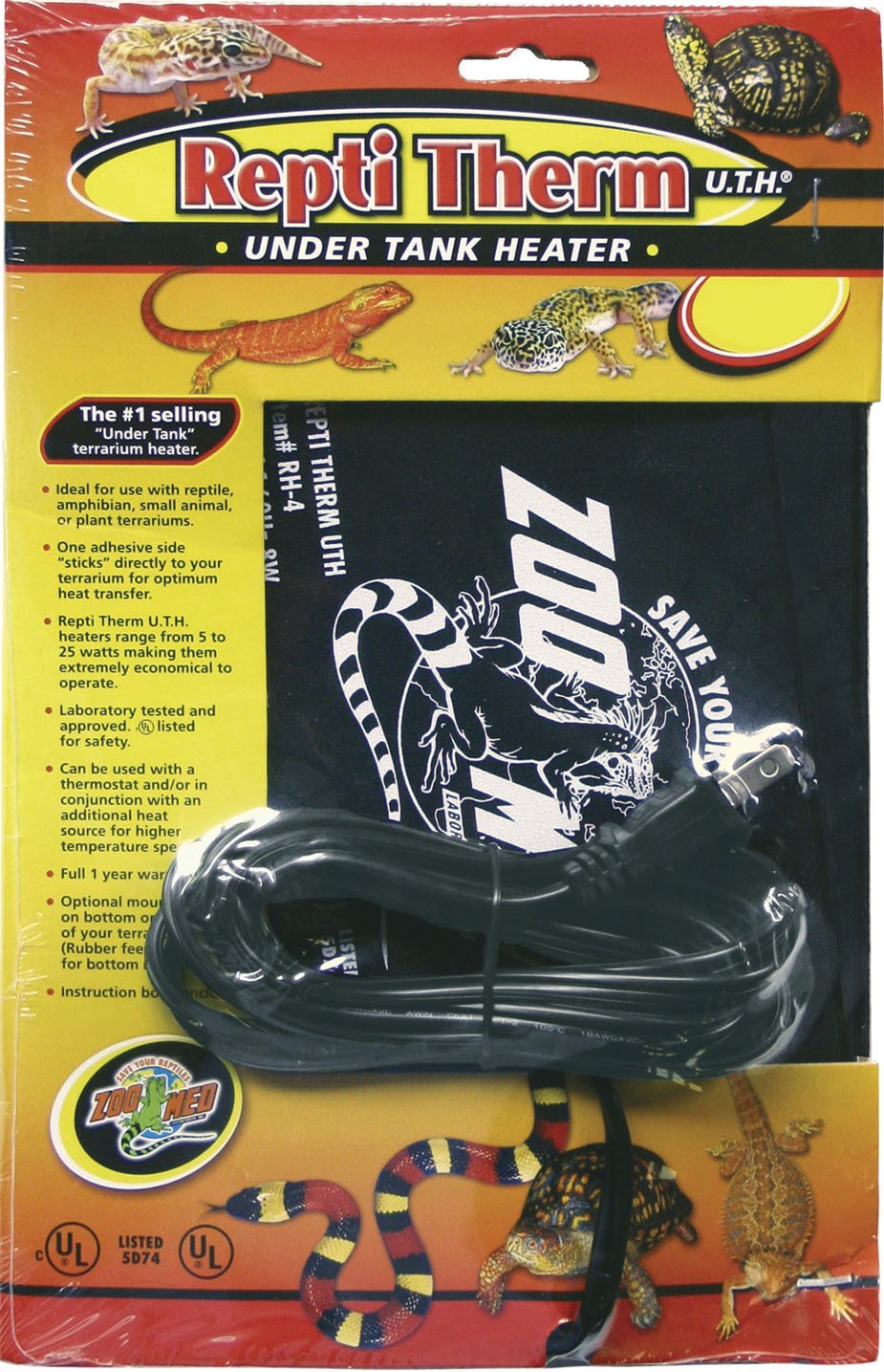 Reptitherm Under Tank Heater - Adjustable Reptile Heating Pad for Terrariums & Aquariums - Perfect for Snakes, Lizards, Turtles & Small Pets - Safe & Energy Efficient Heating Solution for Reptile Habitats