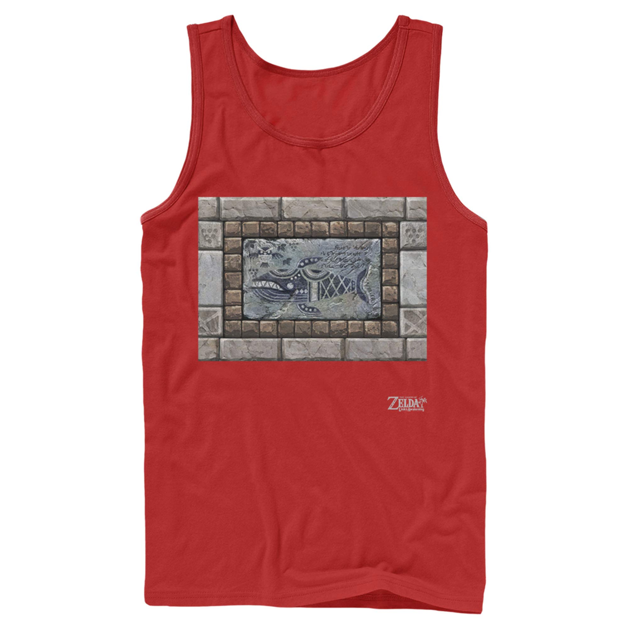 Men's Nintendo Legend of Zelda Link's Awakening Whale Stone Tablet Graphic Tank Top - Retro Gaming Tee for Fans, Casual Wear & Cosplay