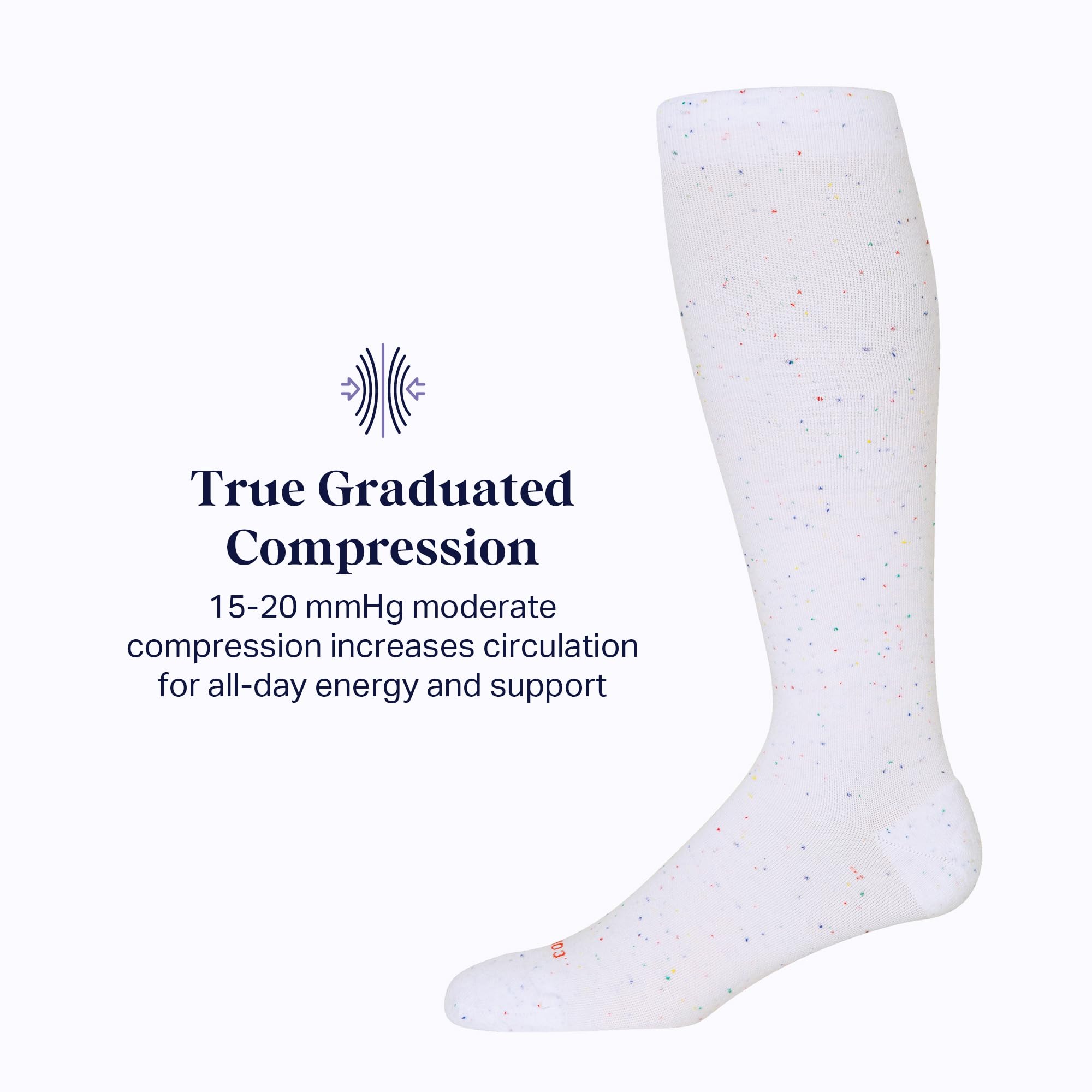 Comrad Recycled Cotton Knee High Compression Socks 15-20mmHg - Soft Breathable Support Socks for Men & Women - Perfect for Running, Travel & Circulation Support