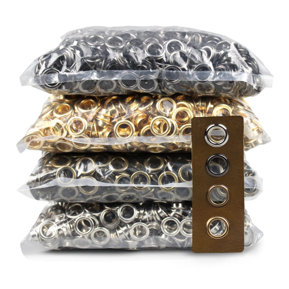 800 Sets Grommet Kit with 3-Piece Installation Tools - 4 Color Options for DIY Crafts, Curtains, Banners & Fabric Projects