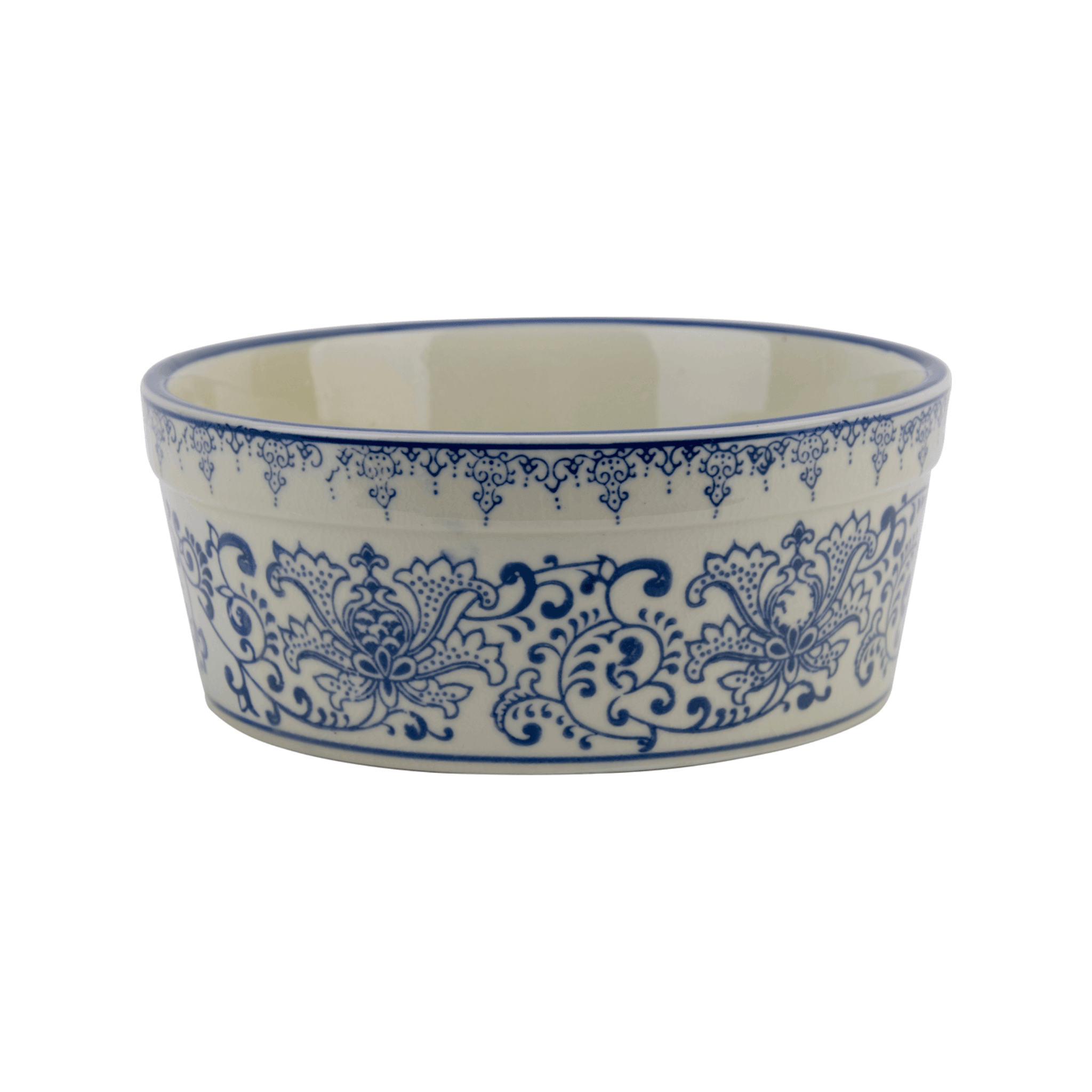 Blue and White Classic Porcelain Dog Bowl Set of 2 - Durable Ceramic Pet Food Bowls for Small Medium Dogs - Perfect for Home, Kitchen, or Outdoor Feeding