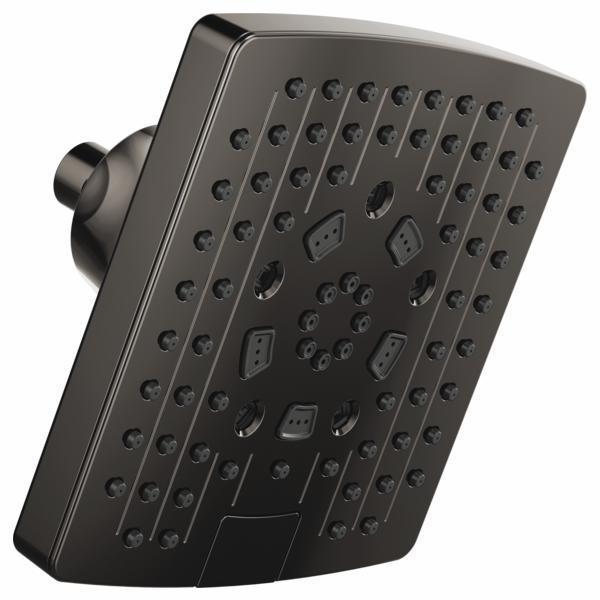 Brizo 87406 BNX Brilliance Black Onyx 7-Square 5-Function Shower Head - 1.75 GPM Water Saving Rain Shower for Luxurious Spa-Like Bathroom Experience